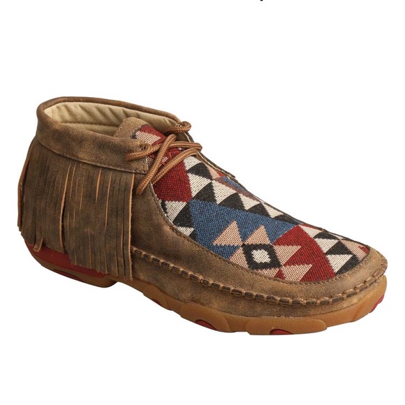 Twisted X Tribal Fringe Leather Driving 